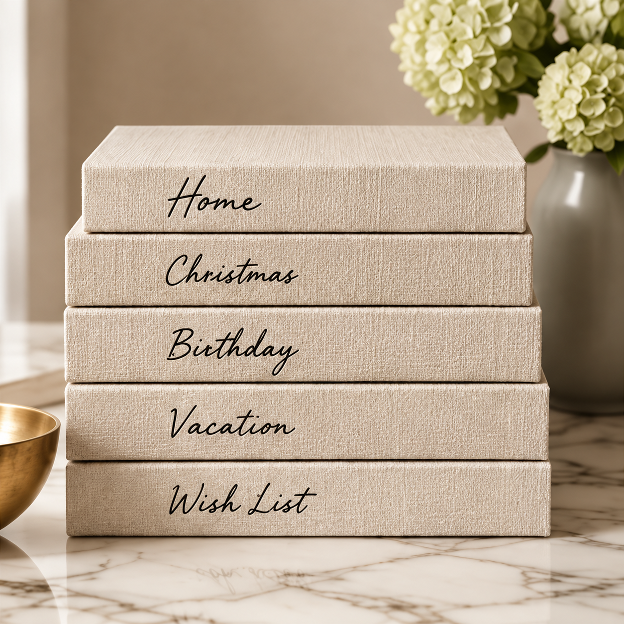 A stack of named personal lists