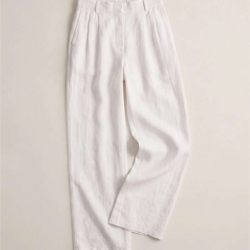 100% European Linen Pleated Trouser