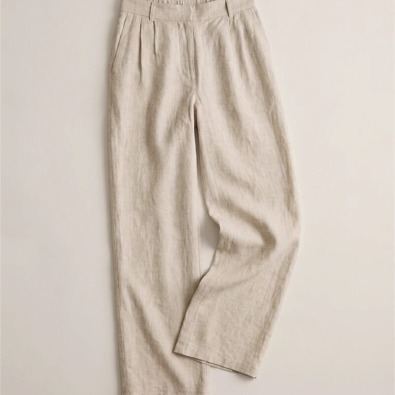 100% European Linen Pleated Trouser