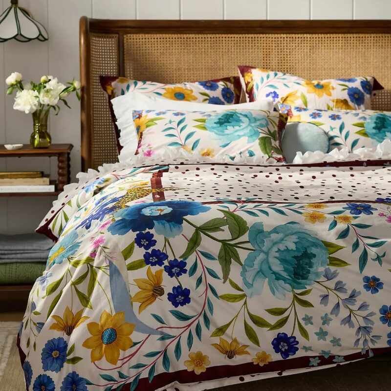 100% Organic Cotton Sateen Printed Duvet Cover