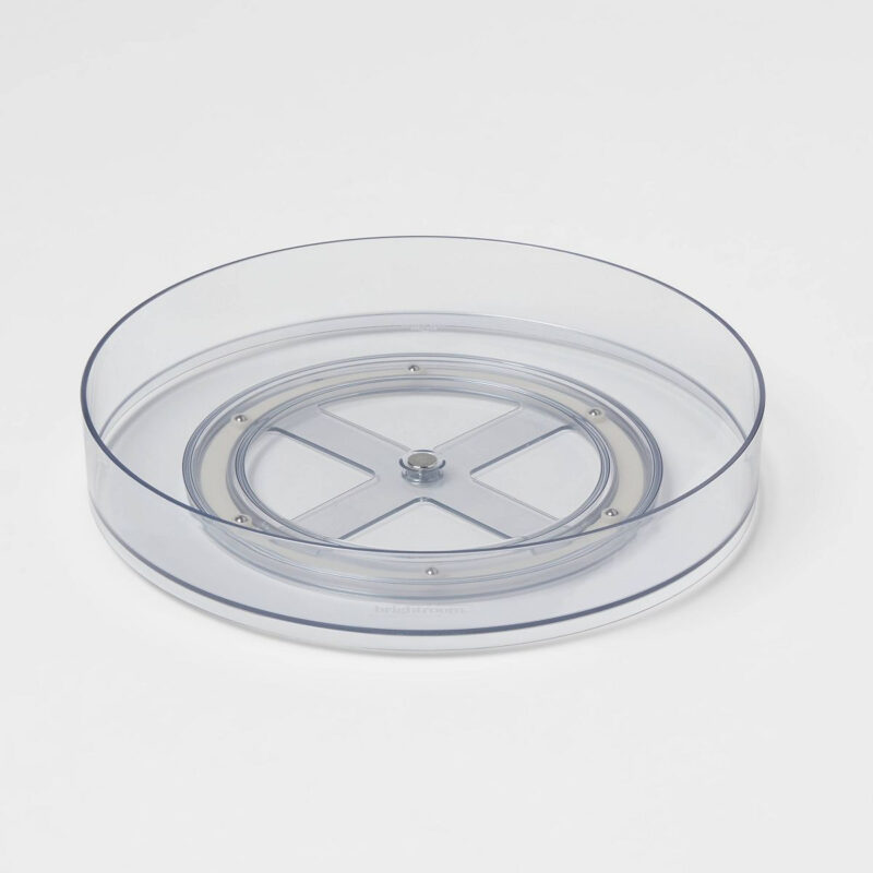 11" Low Plastic Lazy Susan Turn Table Clear - Brightroom™: Kitchen Cabinet Organizer, Polyethyl...