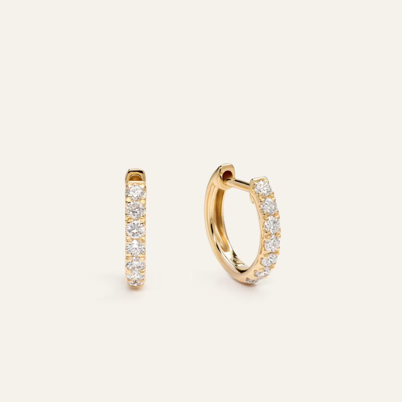 14K Gold Lab Grown Diamond Huggies Quince Lab Diamonds