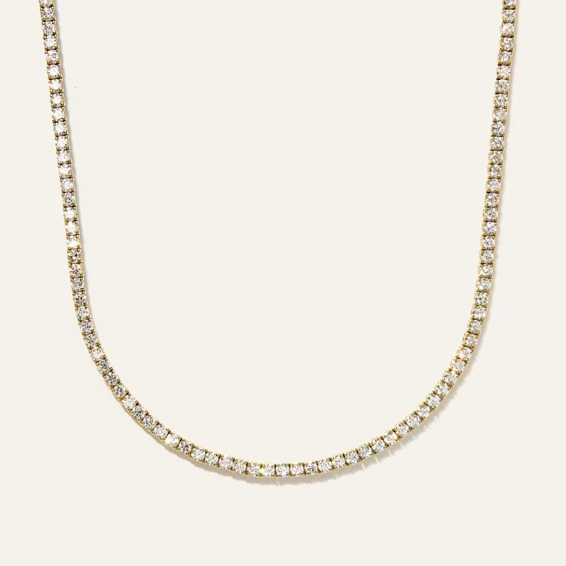 14K Gold Lab Grown Diamond Tennis Necklace - 7ctw Quince Lab Diamonds