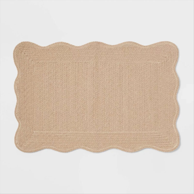 20"x30" Scallop Cotton Braid Bath Rug Khaki - Threshold™