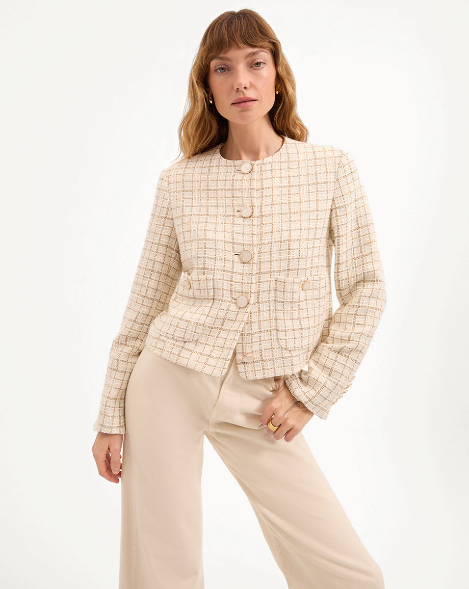 Andrea Metallic Tweed Jacket from Veronica Beard