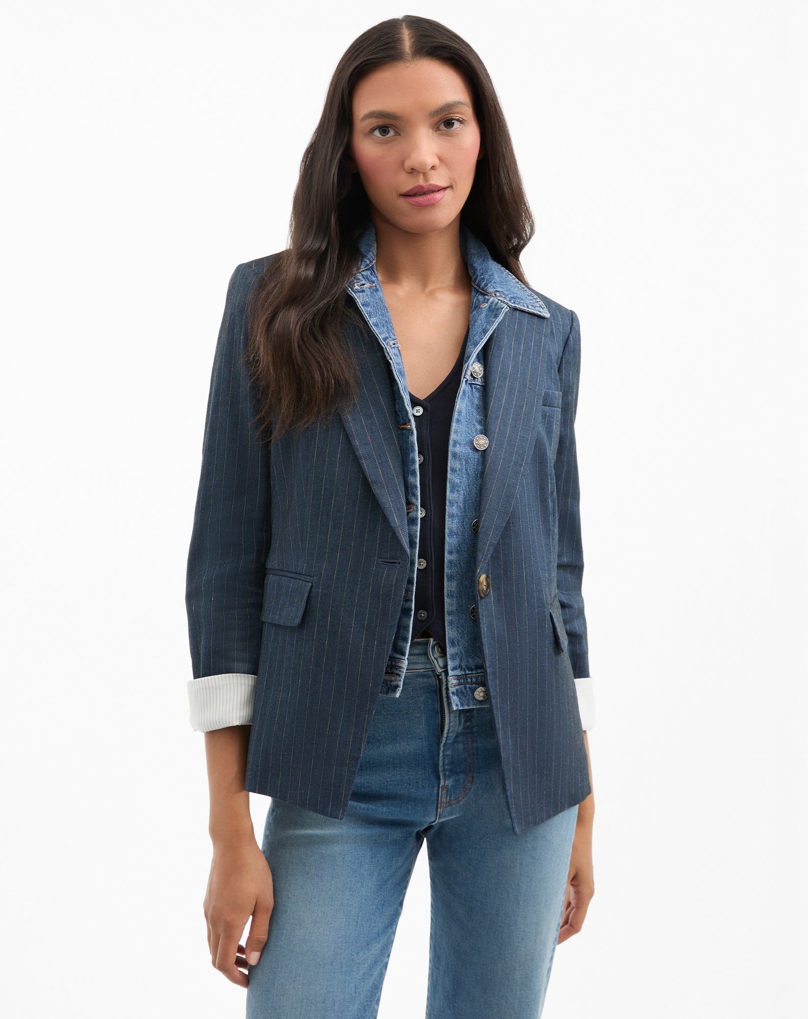Obie Pinstripe Dickey Jacket from Veronica Beard