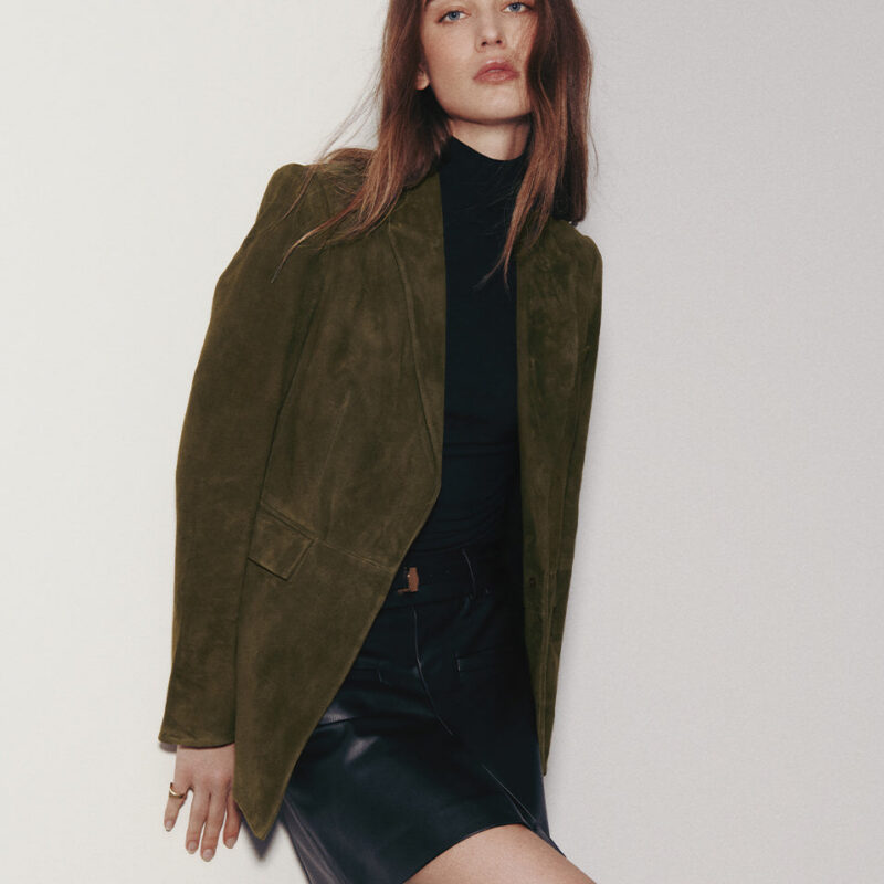 Duane Suede Dickey Jacket from Veronica Beard