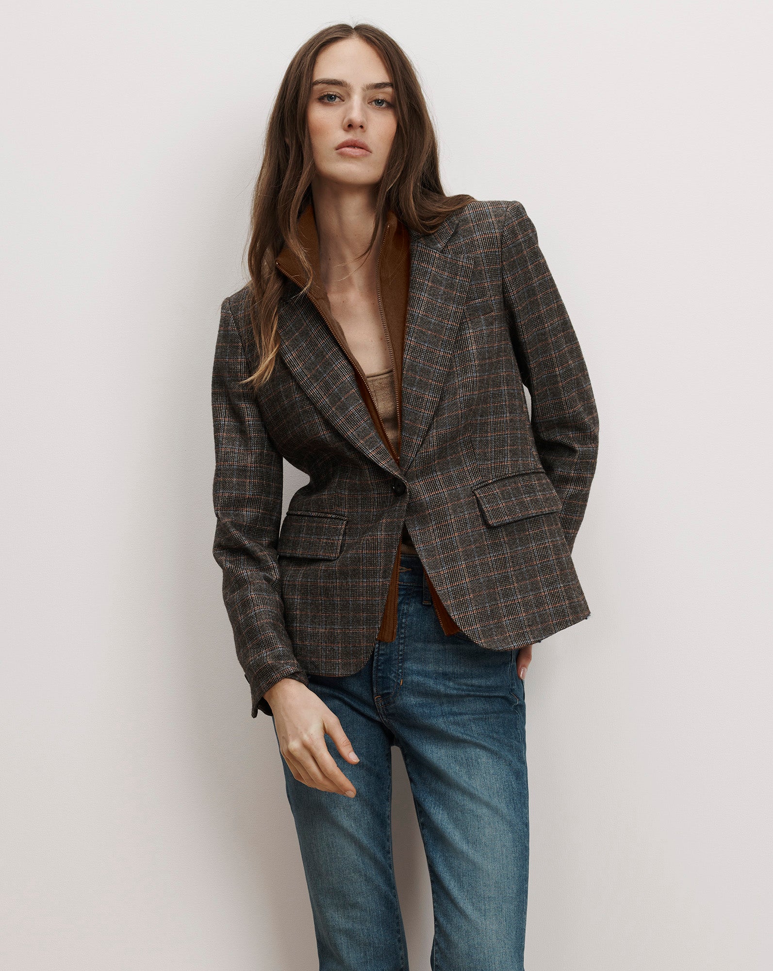 Tyra Plaid Dickey Jacket from Veronica Beard