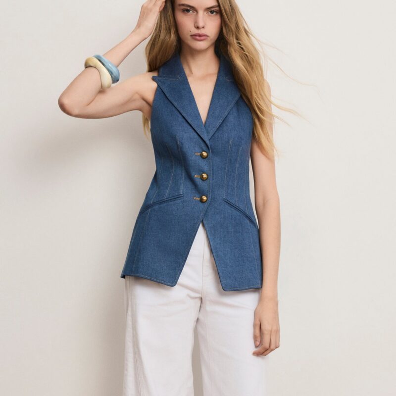 Costa Denim Vest Veronica Beard