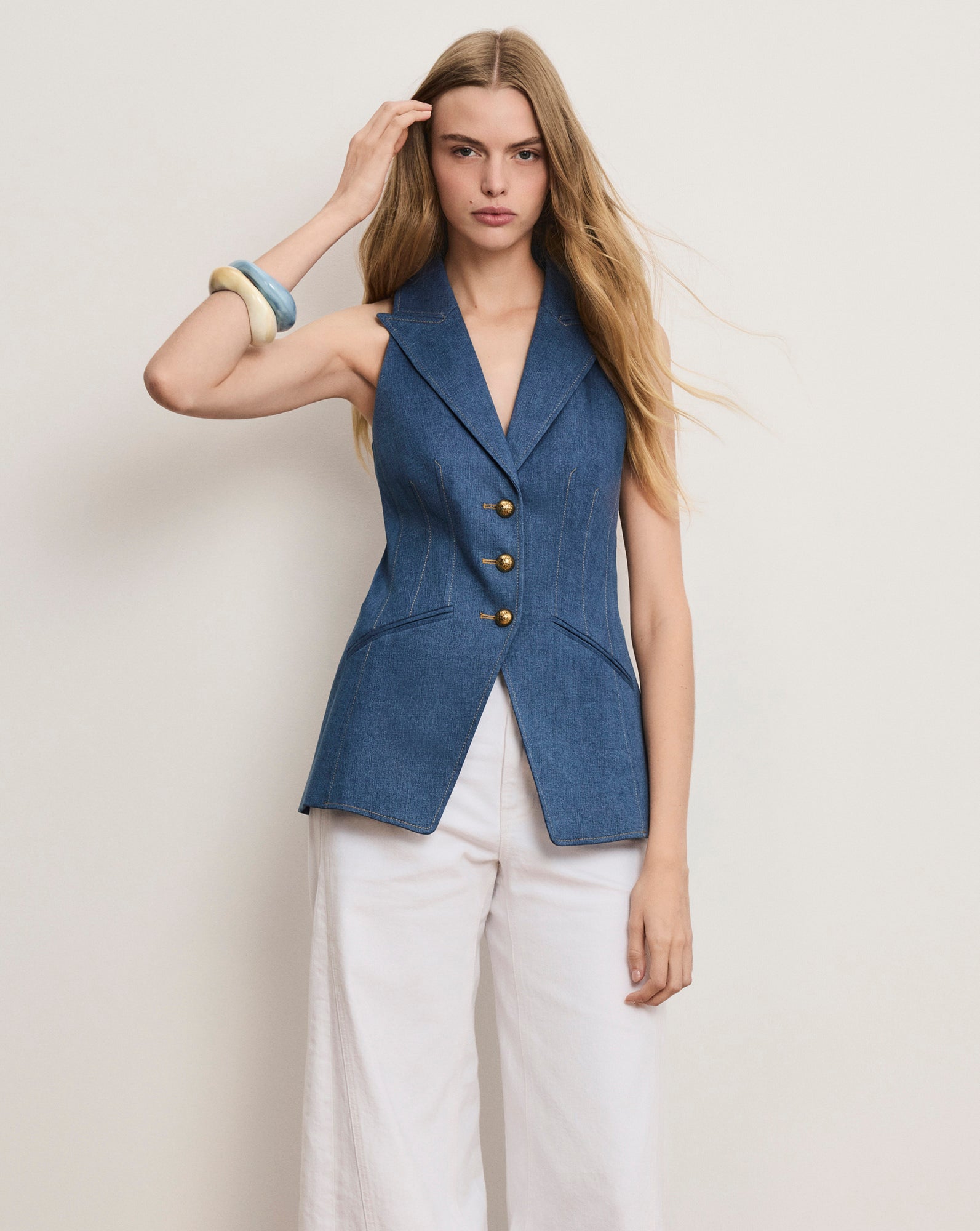 Costa Denim Vest Veronica Beard