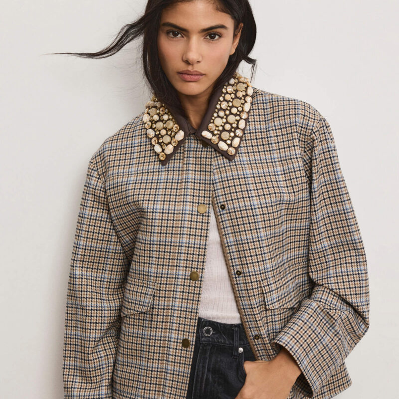 Kasper Plaid Chore Jacket Veronica Beard