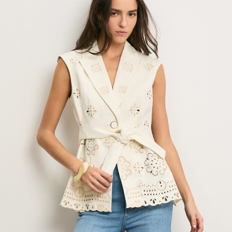 Townes Eyelet Vest Veronica Beard