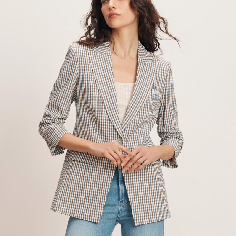 Clayton Gingham Dickey Jacket Veronica Beard