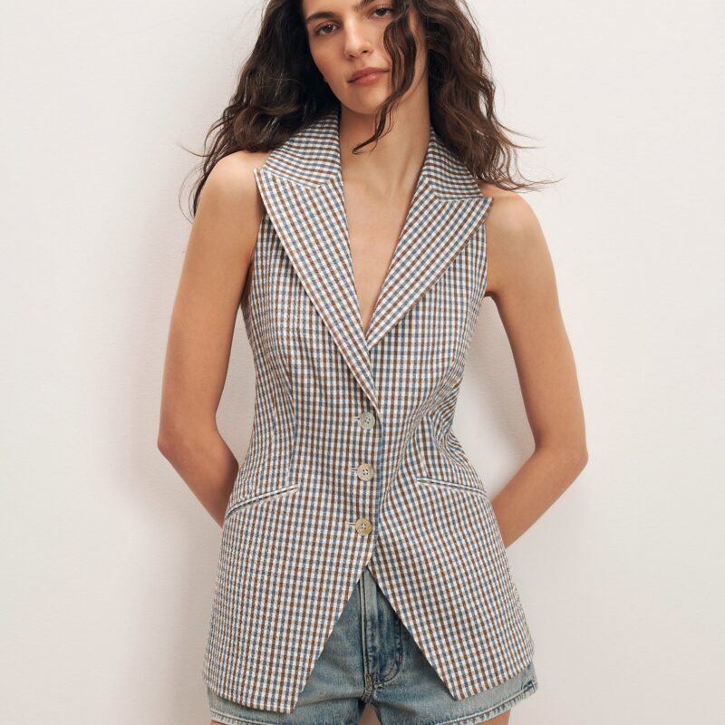 Costa Gingham Vest Veronica Beard