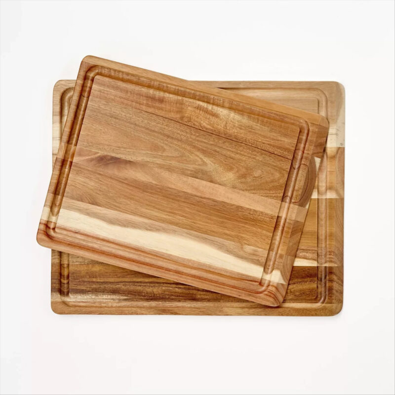 2pc Reversible Acacia Wood Cutting Board Set Natural - Figmint™: Charcuterie & Kitchen Boards w...