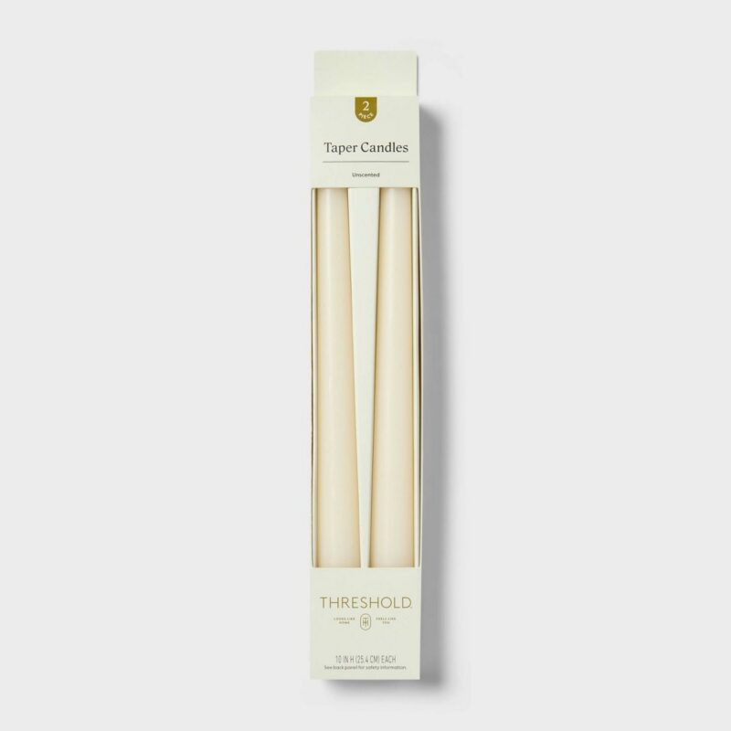 2pk Core Taper Candle Set White - Thresholdu2122