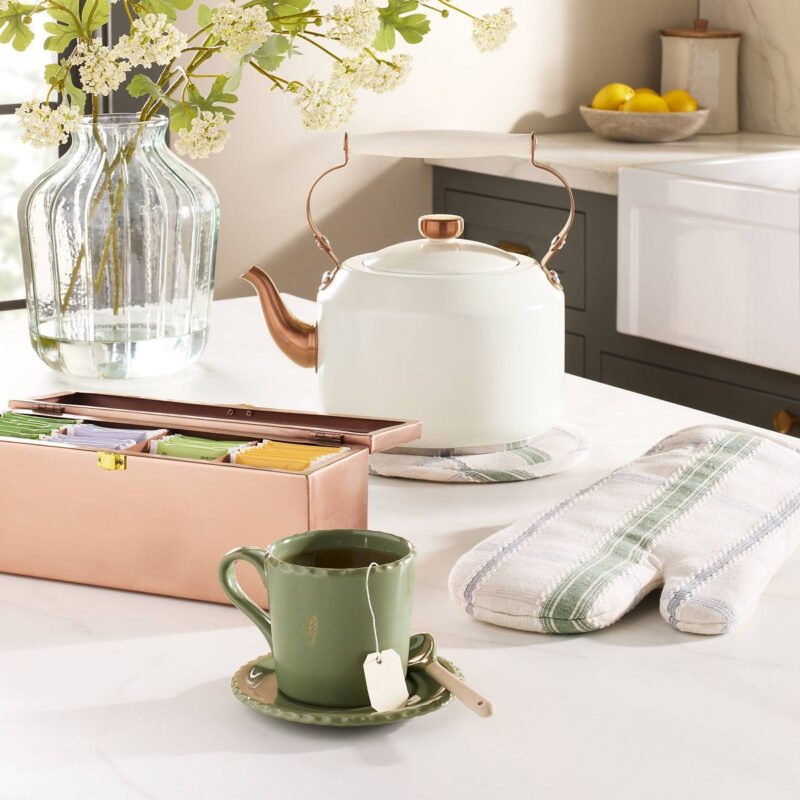 2qt Coated Tea Kettle Sour Cream - Hearth & Hand™ with Magnolia