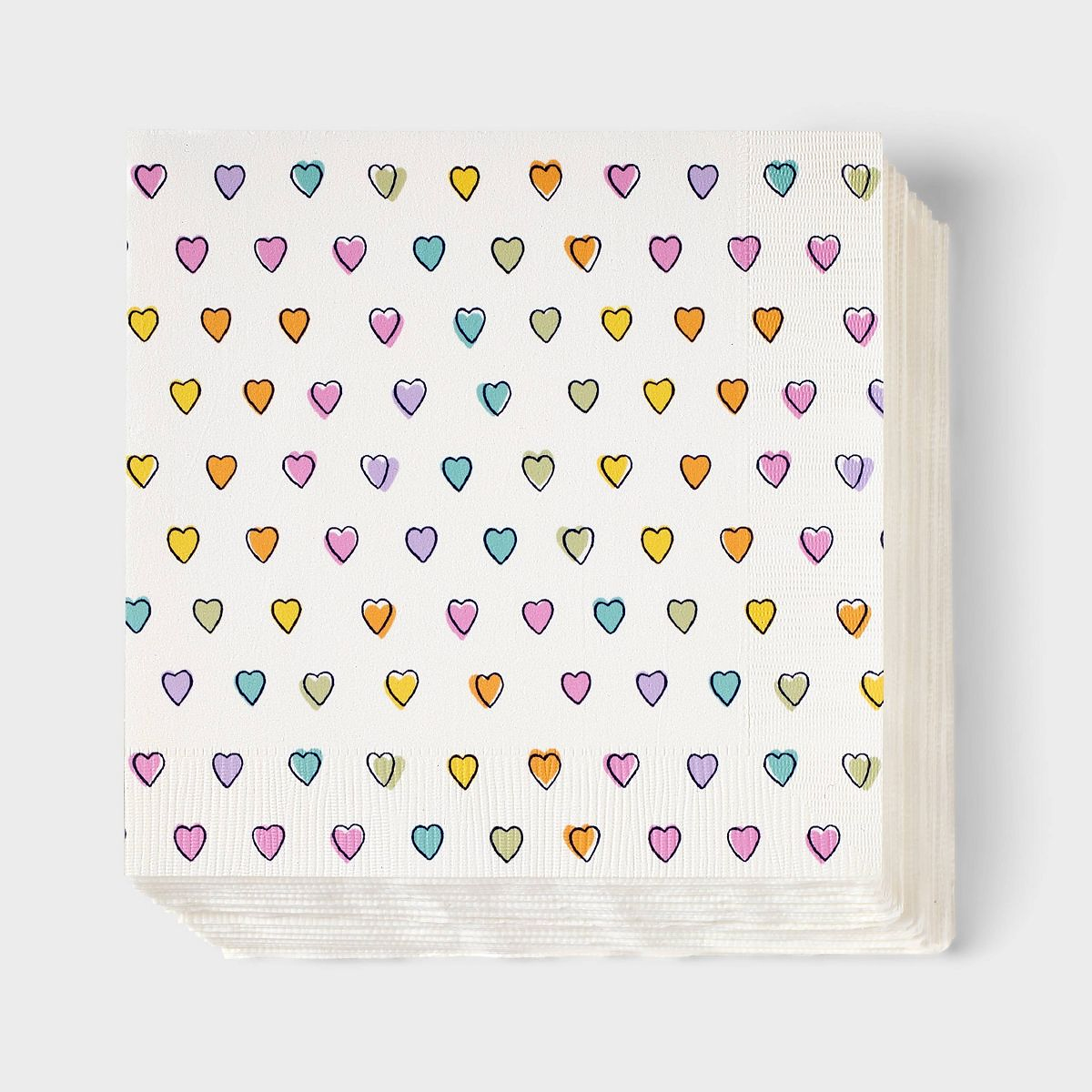 30ct Disco Hearts Wave Paper Napkins White - Roller Rabbit x Target