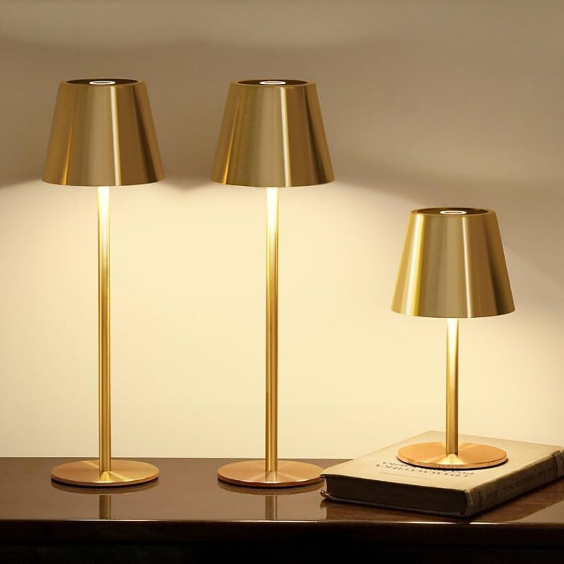 3 Pack Cordless Table Lamp, Portable Battery Operated Lamp with 3 Color Temps and Stepless Dimmin...