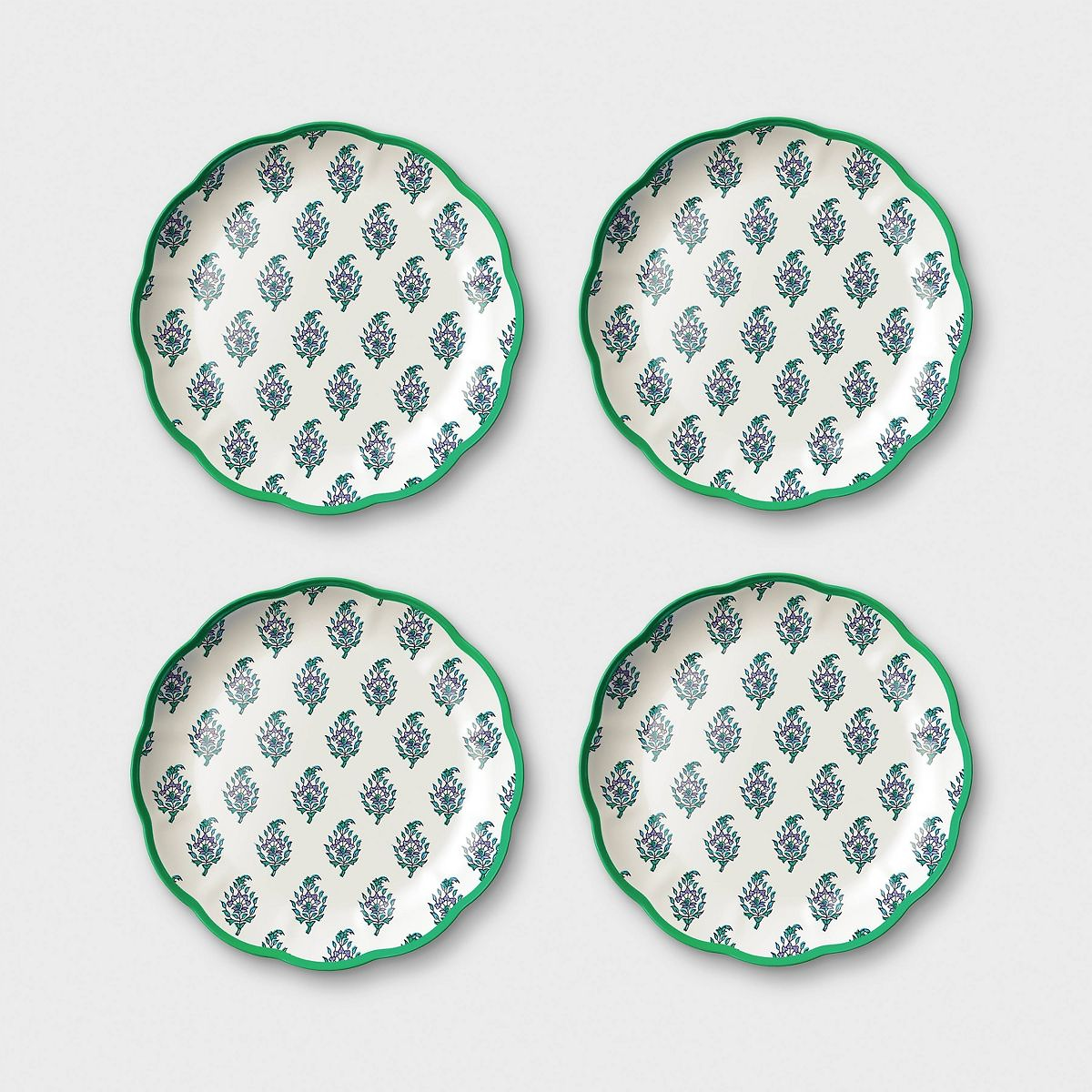 4pc Bouquet Melamine Salad Plates Blue - Roller Rabbit x Target