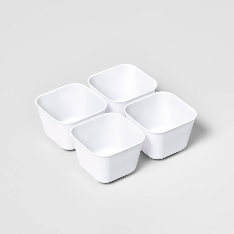 4pk Small Storage Trays White - Brightroom™: LDPE Organizer Tray, Portable, Universal Storage, ...
