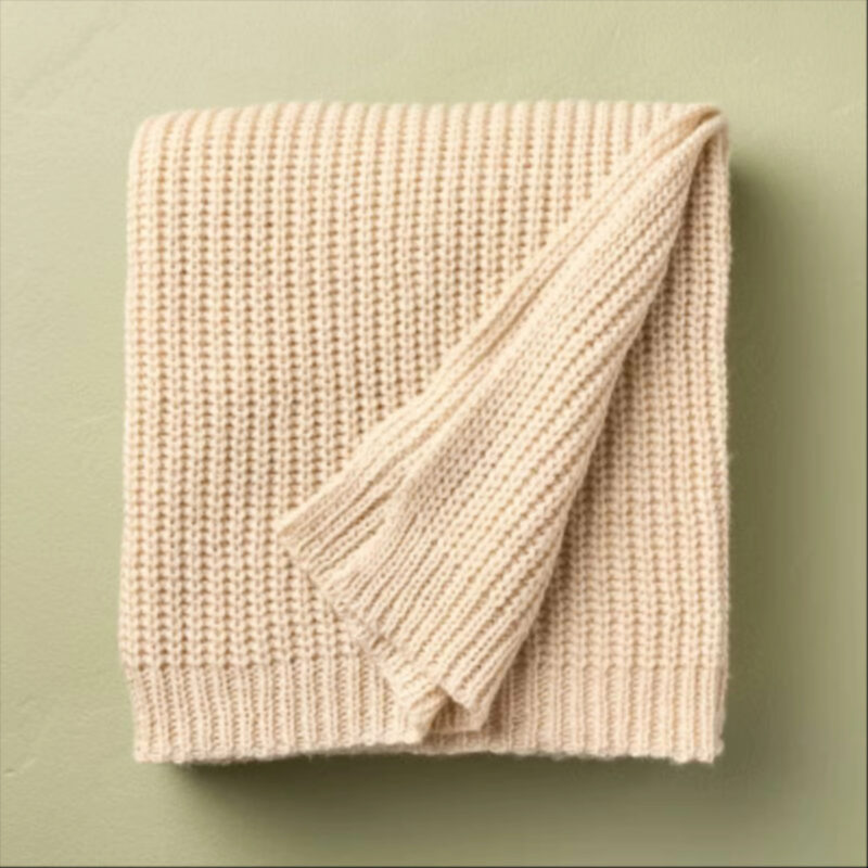 50"x60" Knit Value Throw Blanket Oatmeal - Hearth & Hand™ with Magnolia