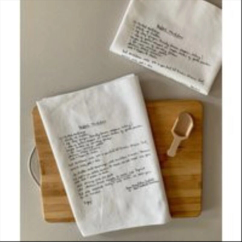 5 Custom Recipe Cotton Tea Towels Handwritten Family For Kitchen