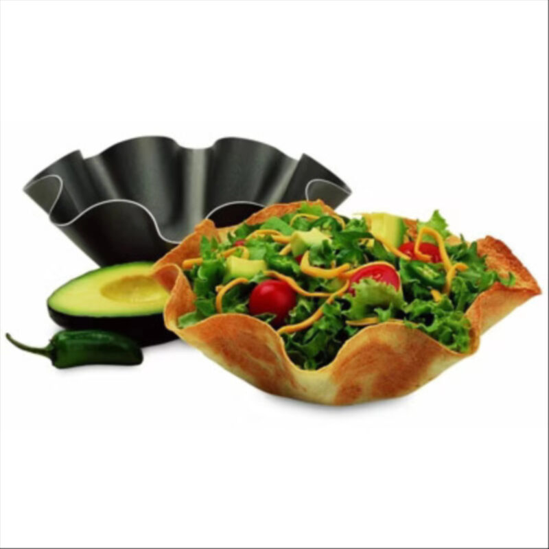 5 Star Super Deals Non-Stick Carbon Steel Tortilla Bowl Maker – 7 Inch Oven-Safe Taco Pan Set, 4 Pieces