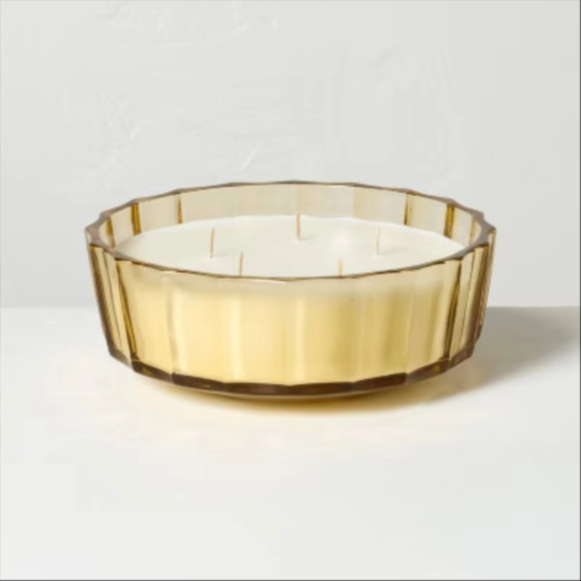 5 Wick XL Colored Glass Faceted Sandalwood and Terracotta Jar Candle 32oz - Hearth & Hand™ with Magnolia