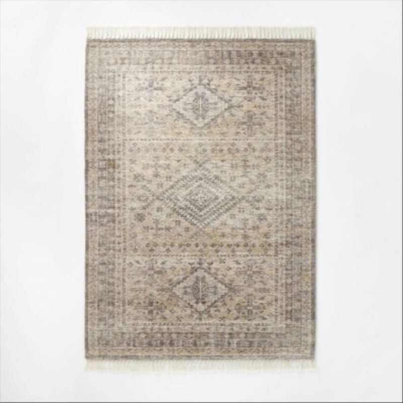 5'x7' Pine Brook Diamond Persian Style Rug Gray - Threshold™ designed with Studio McGee
