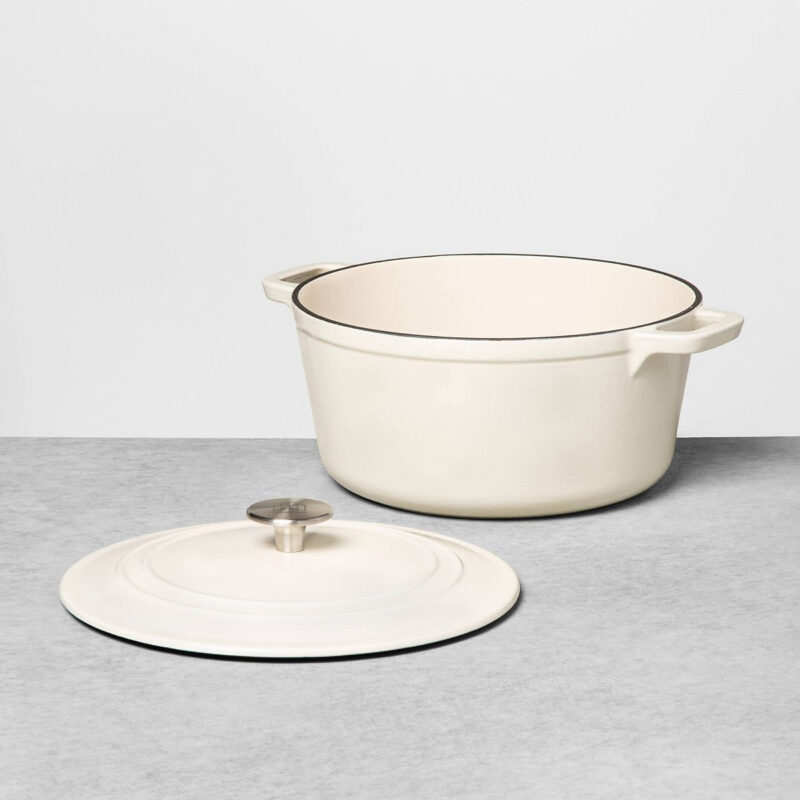 5qt Enameled Cast Iron Dutch Oven Cream - Hearth & Hand™ with Magnolia