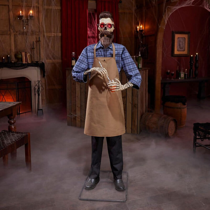 6 FT Grave & Bones Animated LED John the Last Call Mixologist