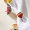 Handwoven Fruit Napkin Rings, Set of 4