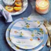 By Hope Daffodil Stripe Melamine Dinner Plates, Set of 4
