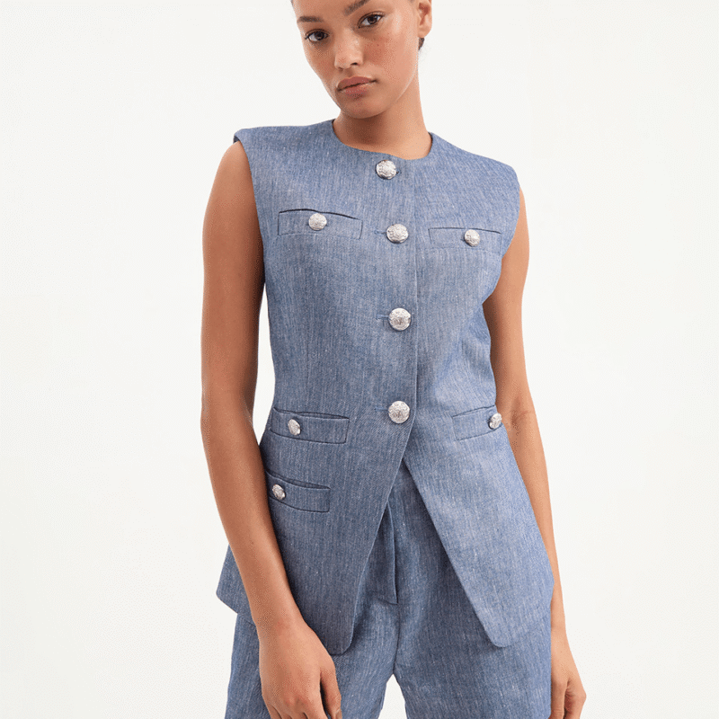 Tamara Linen Vest from Veronica Beard