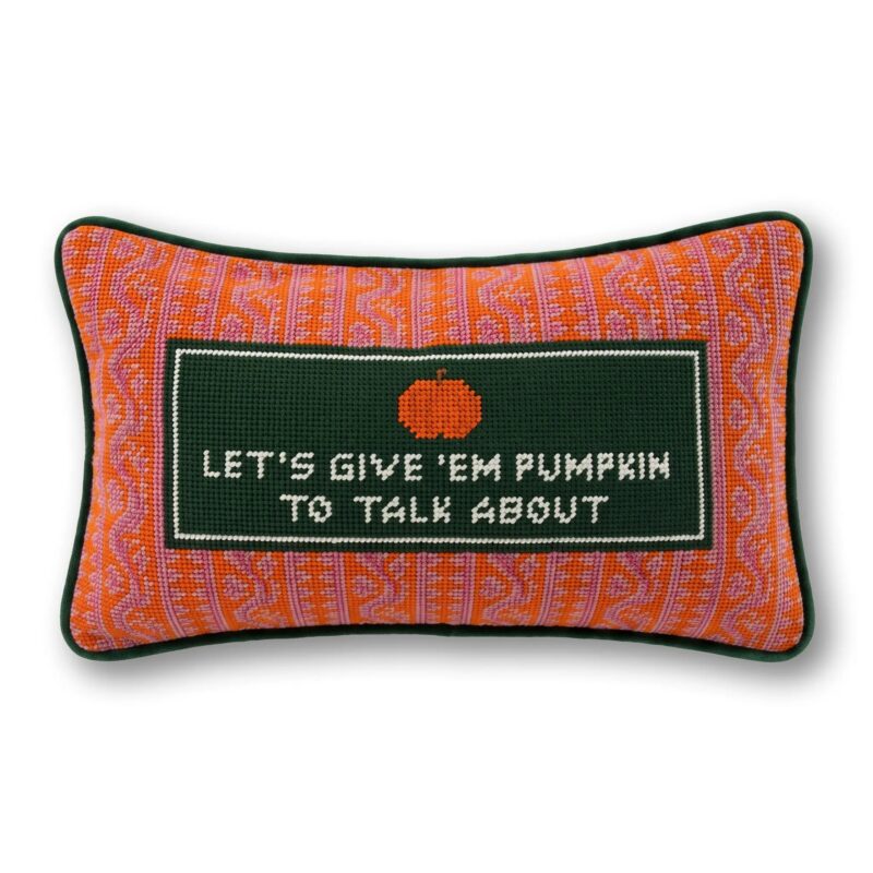 Pumpkin To Talk About Needlepoint Pillow from Furbish Studio