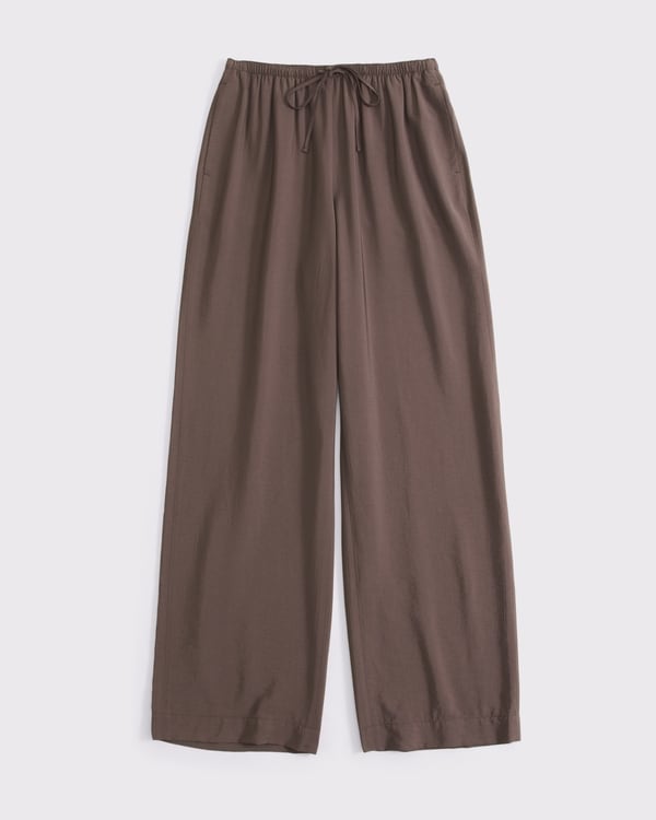 A&F Gemma Wide-Leg Crepe Pull-On Pant
