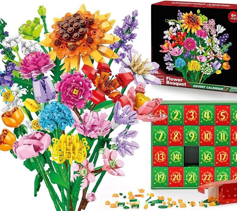 Advent Calendar 2026 for Kids Teens Adults, Sunflower Bouquet Building Set