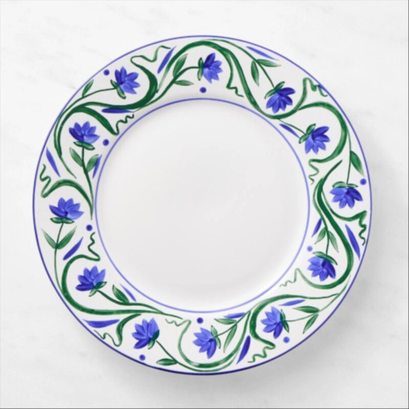 Williams Sonoma AERIN x Williams Sonoma Garden Bouquet Dinner Plates, Set of 4, Blue