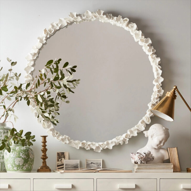 Williams Sonoma AERIN x Williams Sonoma Home Coral Round Mirror