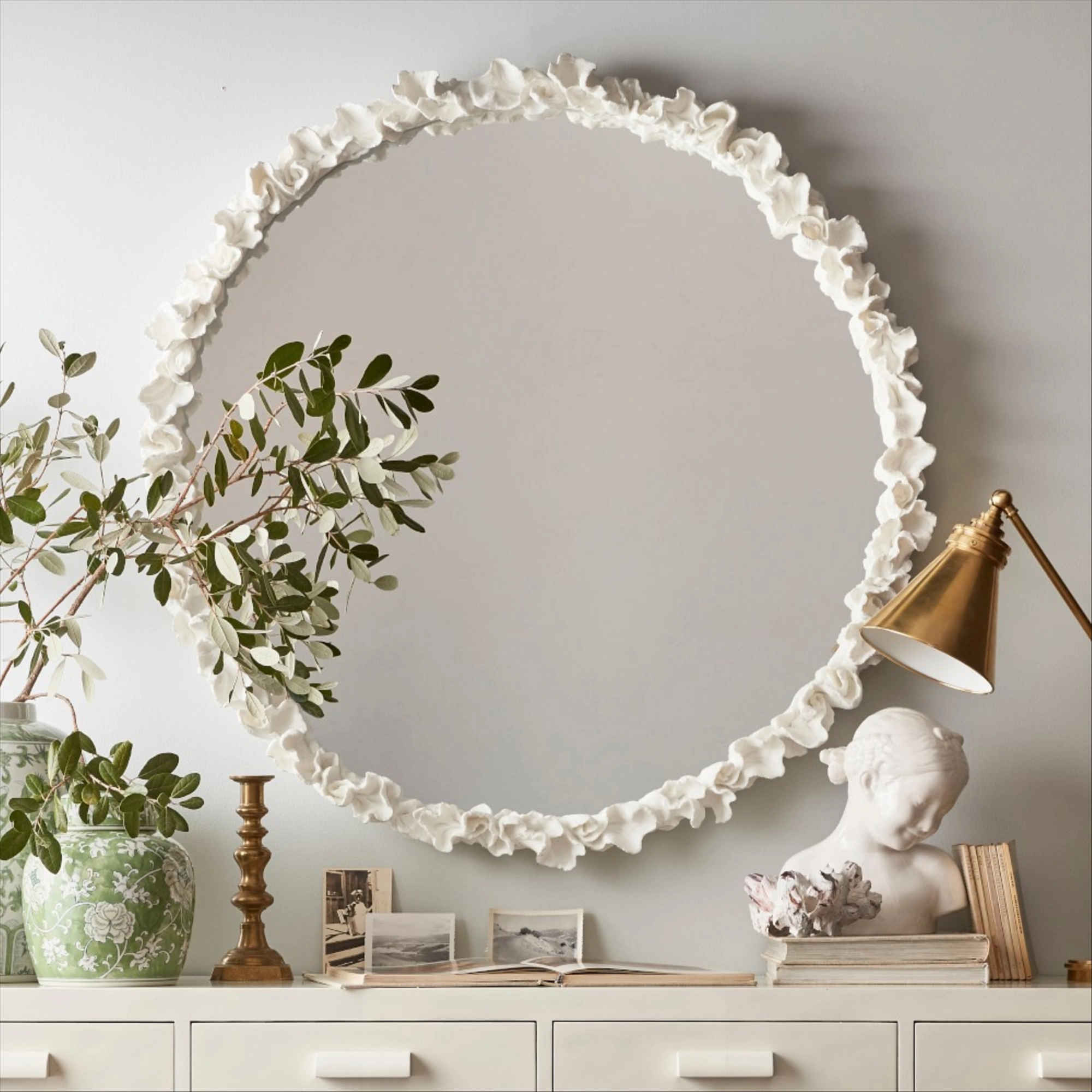Williams Sonoma AERIN x Williams Sonoma Home Coral Round Mirror
