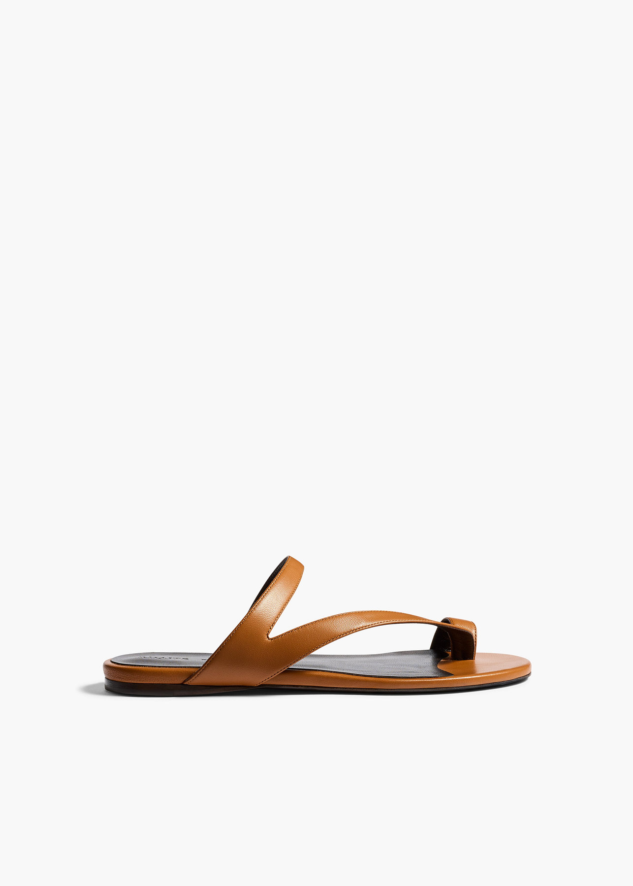 Aimee Flat Sandal in Cuoio Leather Khaite