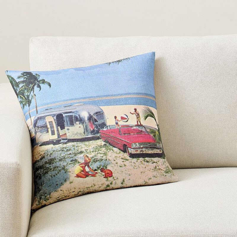 Airstream Vintage Photorealistic Pillow Cover