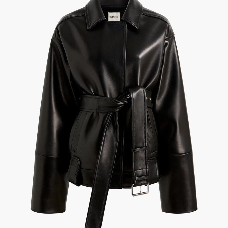 Alder Jacket in Black Leather Khaite