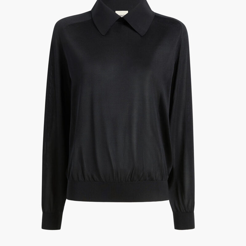 Alexa Top in Black Khaite