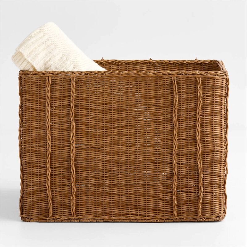 Alford Rattan Trunk with Lid + Reviews | Crate & Barrel