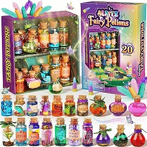 Alritz Fairy Potions Kit for Kids - Magic Potion Making Kit 20 Bottles, Glitter Crystals, Gifts f...