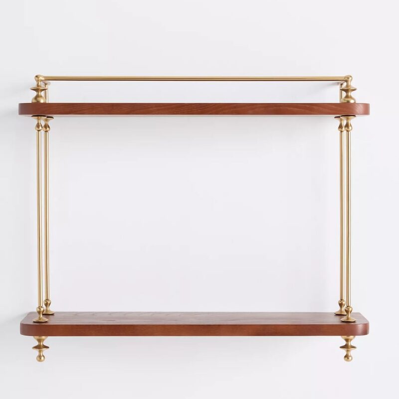 Amara Two-Tier Wood Shelving Unit Magnolia