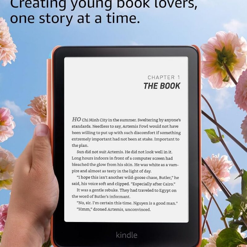 Amazon Kindle Paperwhite Kids 16GB (newest model) – larger 7" glare-free display – Kids read an average of 1+ hour per day with Kindle – Starfish