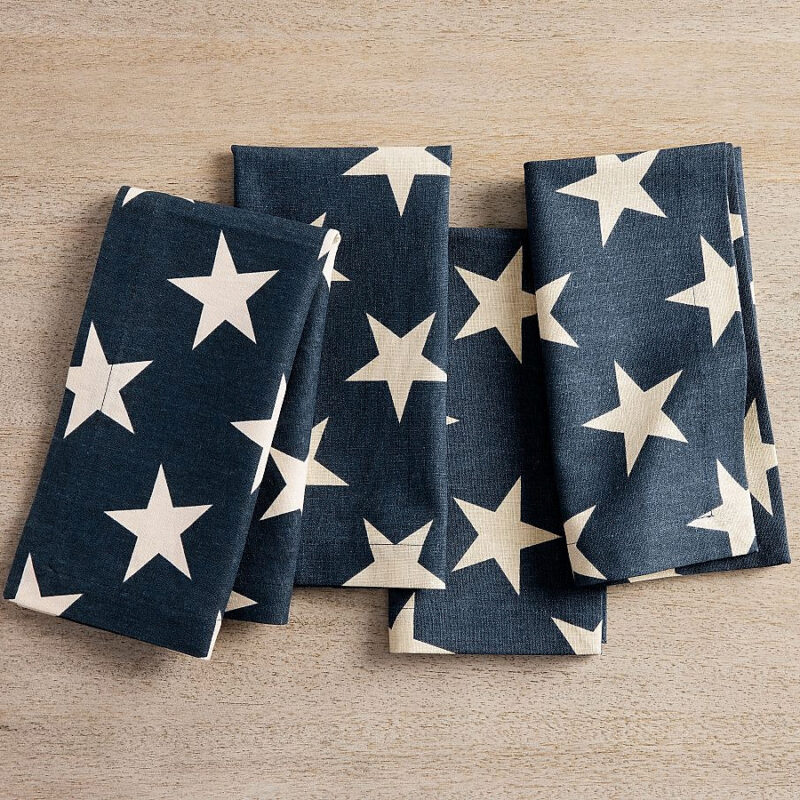 American Flag Cotton/Linen Napkin - Set of 4